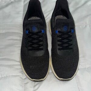 Peter Millar Black Knit Sneakers with Blue Accents